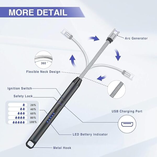 Electric Lighter for Home| Rechargeable Electric Gas Lighter - Image 2