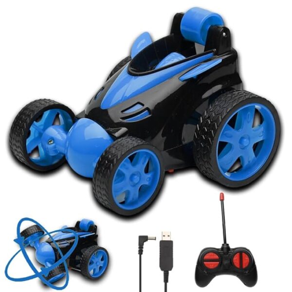 Rechargeable 360° Rotating & Rolling Small Stunt Car Toy with USB Cable & Remote Controller